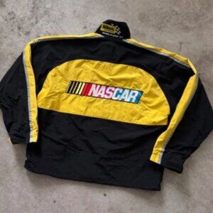 Vintage 90s NASCAR x Nikon Racing Jacket Full Zip Windbreaker Black Mens‎ XL